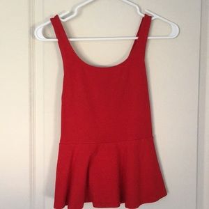 Red peplum tank top